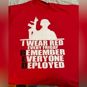 We wear red on Friday shirt